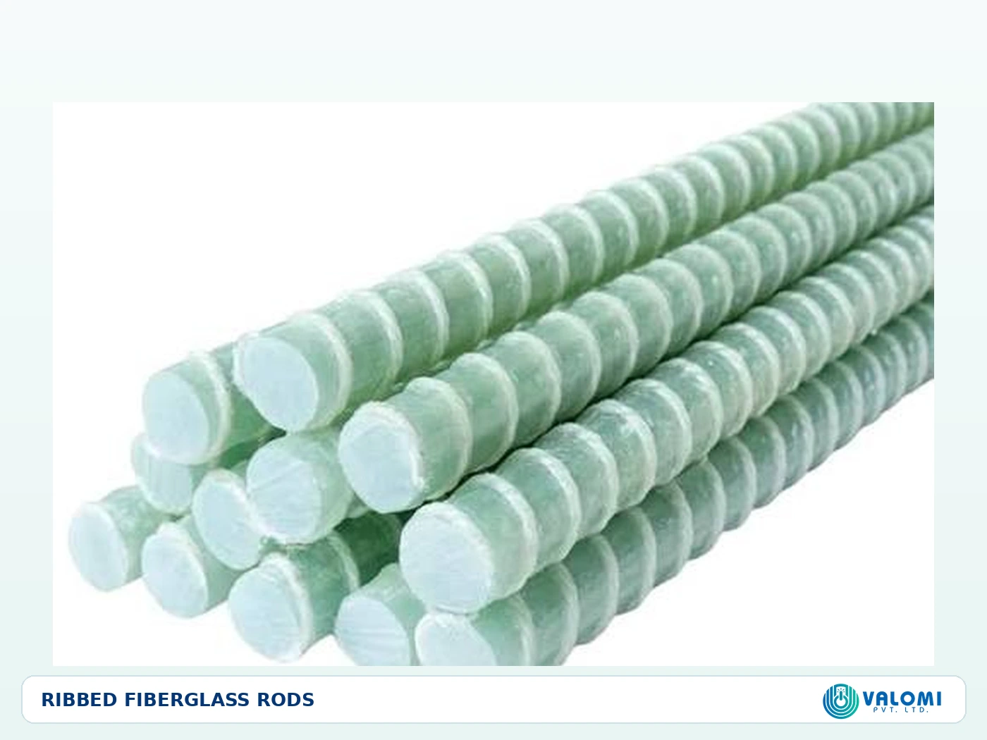 VALOMI ribbed pale green fiberglass FRP rods