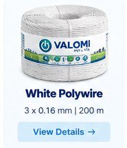 VALOMI white Polywire round bundled roll
