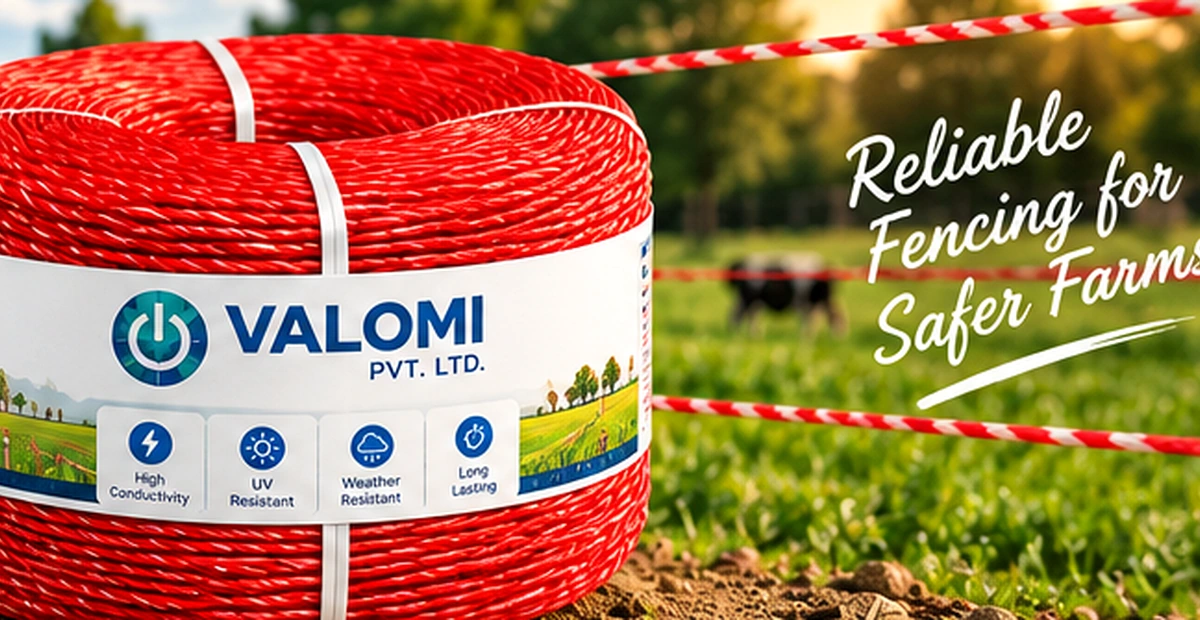 VALOMI Polywire round bundled coils for agricultural electric fencing